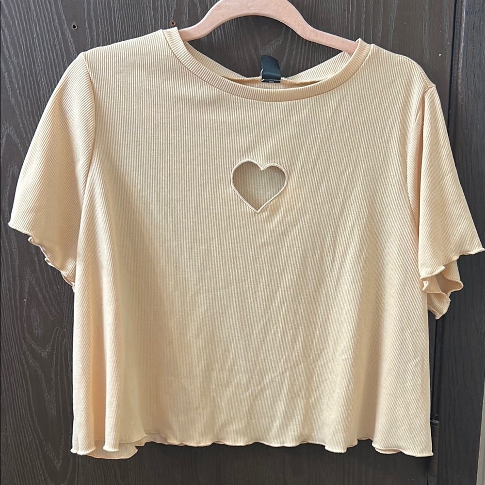 Heart Cutout Lattice Top